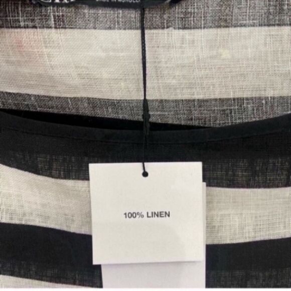 NWT Elegant ZARA STRIPED LINEN TOP Size XS - Picture 6 of 13